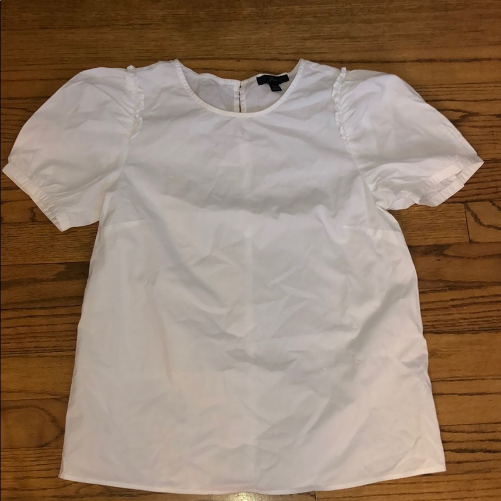 Jcrew white balloon sleeve top